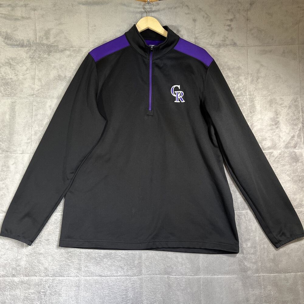 Colorado Rockies 1/4 Zip Pullover Men Large Fleece Lined MLB Genuine Merchandise